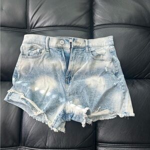Denim Frayed Hem Women Shorts